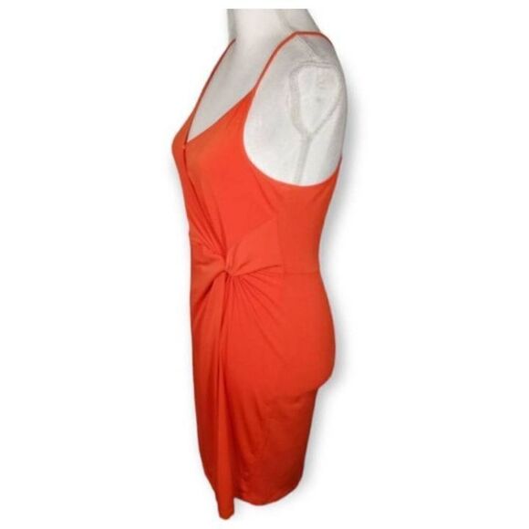 BCBGENERATIONS ORANGE TWIST WRAP SURPLICE DRESS SZ.S EUC. - Picture 5 of 9